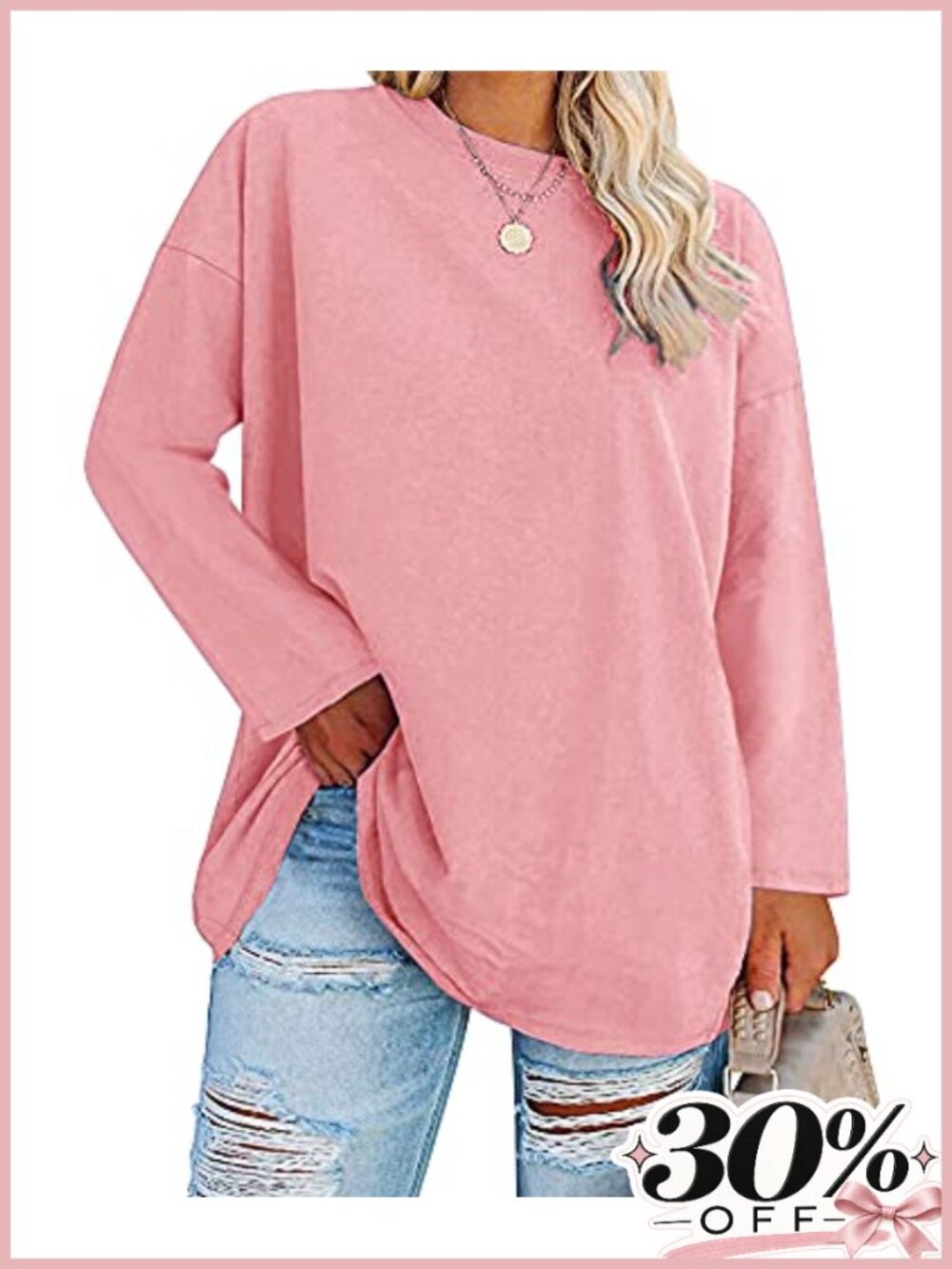 Womens Plus Size Long Sleeve Tunic Top Oversized Loose Fit Soft Cotton Blend